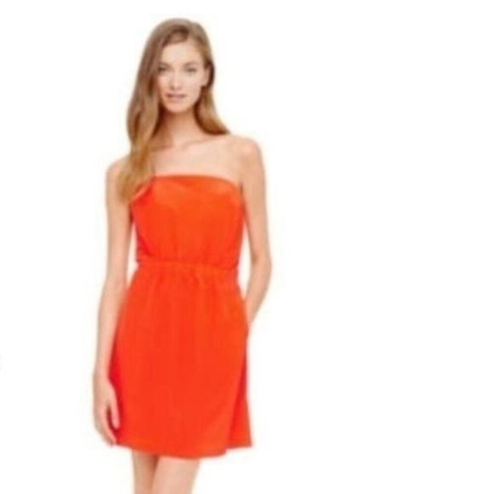 Club Monaco 100% Silk Adeline Dress Tulip Red Size 0 NWT